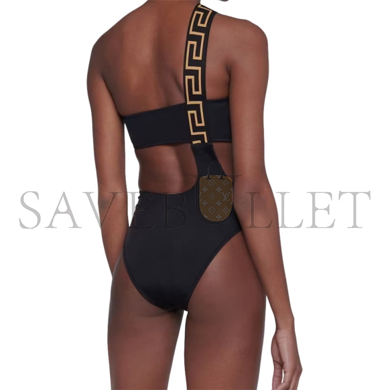 VERSACE SOLID COLOR HOLLOW-OUT DETAILS FITTED ONE-PIECE SWIMSUIT ABD01108